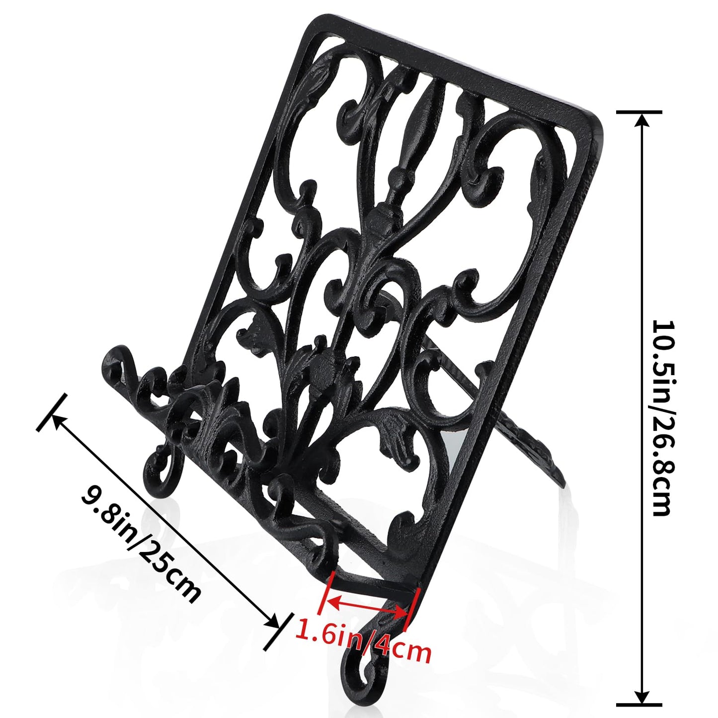 MOLIGOU Cast Iron Cookbook Stand, Recipe Book Holder, Display Stand Holder for Photo Album, Tablet