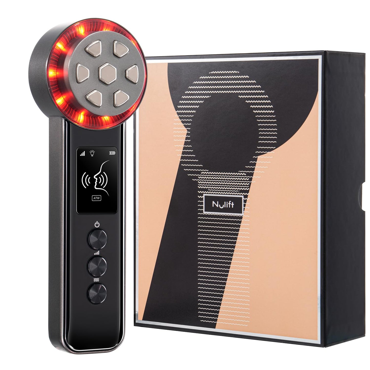 Radio Frequency Skin Tightening Device, Smart Electric Zinc Alloy Facial Beauty Machine with RF-Current Cold Heat for Jawline Lifting, Cheek Firm, Wrinkle Reduction, Depuff, Increase Absorption
