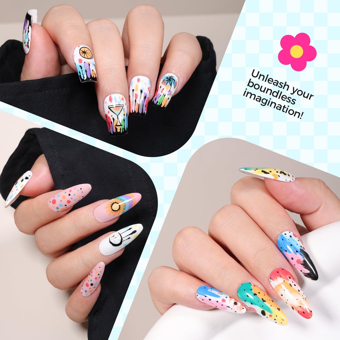 6 Colors Nail Art Pens Set, Spring Neon 3D Nail Polish Pens 0.7mm, Quick-Drying Acrylic Paint Markers, Dotting Liner Brush for DIY Nail Design, Home & Salon Manicure Tools Beginners Gifts