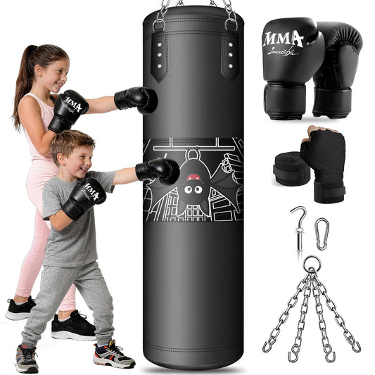 Punching Bag for Kids, 2.7FT Hanging Boxing Bag with Boxing Gloves, Kids Boxing Set Kickboxing Bag for Youth Boxing Karate Muay Thai Kick Taekwondo Training