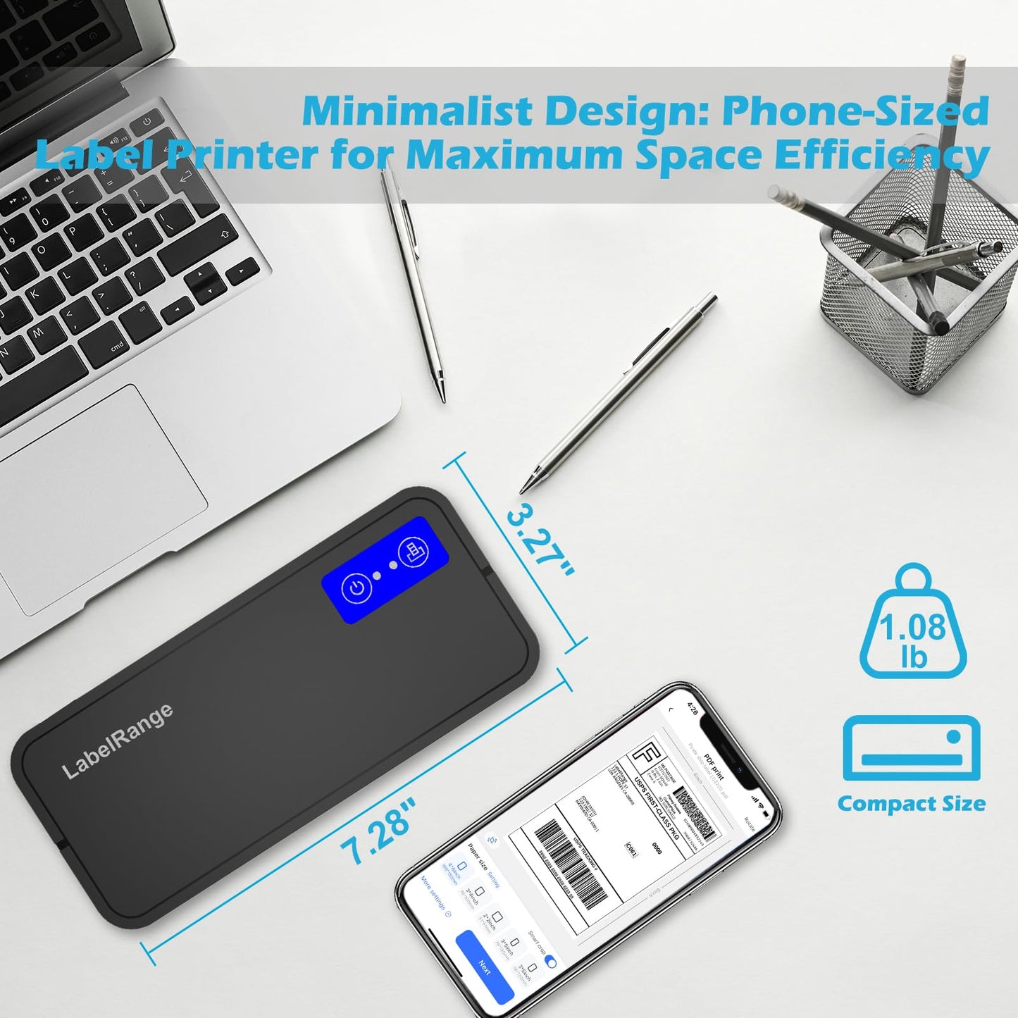 Bluetooth Thermal Label Printer for Mac, Windows, Phone, Tablet, Wireless 4x6 Shipping Label Printer for Shipping Packages, Support USPS, Amazon, Pirate Ship, Shopify
