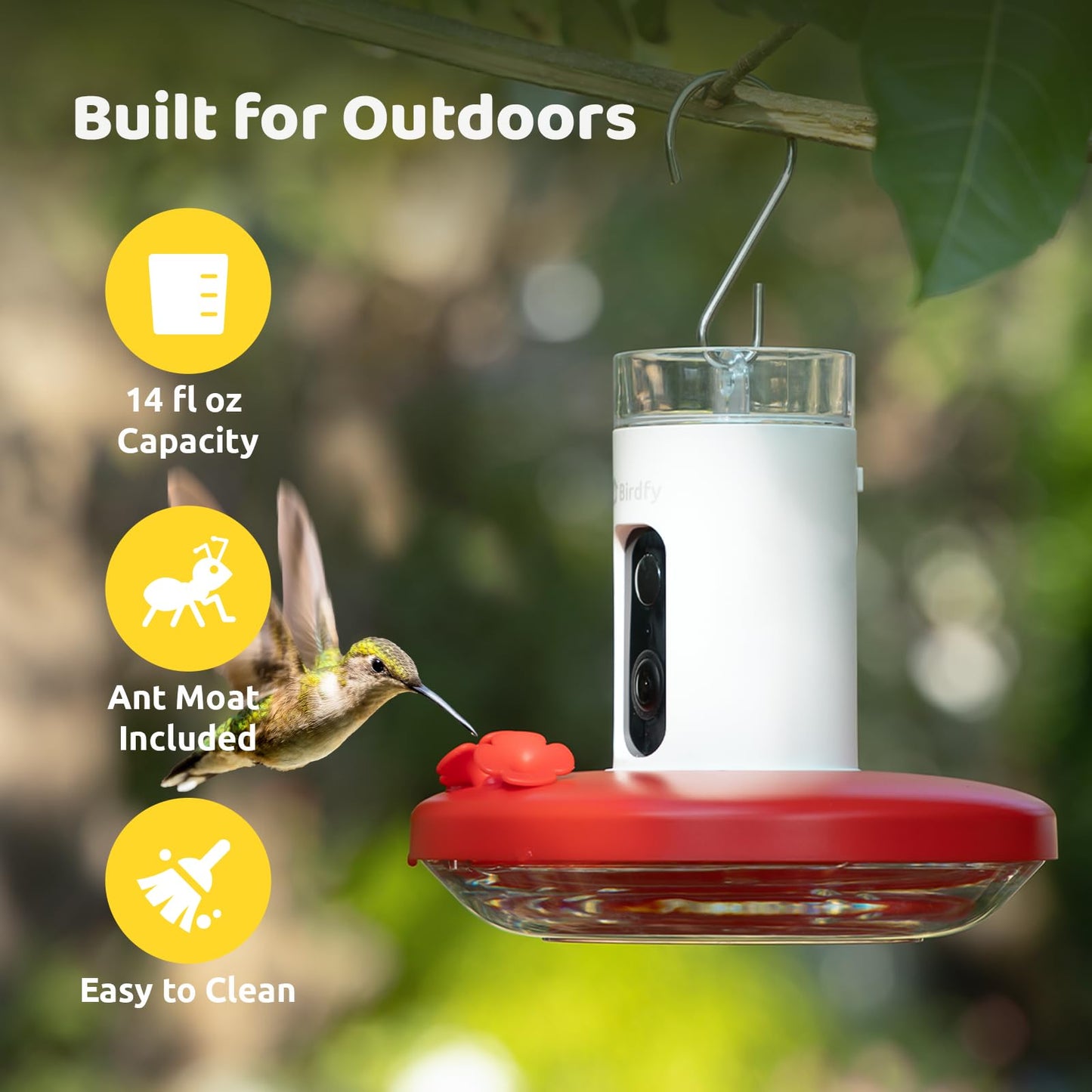 Birdfy Hummingbird Feeder with Camera, Smart Bird Feeder for Garden & Outdoors for Record, Ideal for Hummingbird Watching, SE Lite