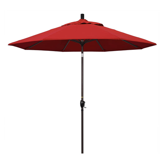California Umbrella 9' Rd Pacific Trail Series Aluminum Patio Umbrella, Crank Lift, Push Button Tilt, Bronze Finish