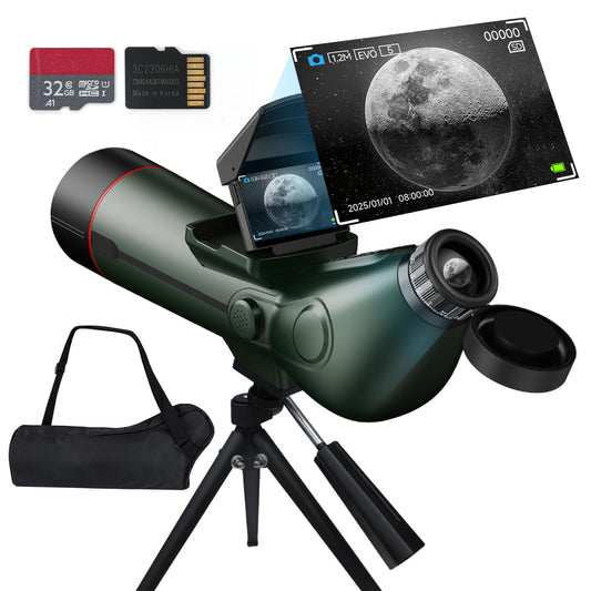 Smart Telescope, Professional Refractor Auto-focus Portable Digital Electronic Telescopes with 4K Astrophotography Camera, Internal And External Dual Screens Spotter for Adults and Beginners Astronomy