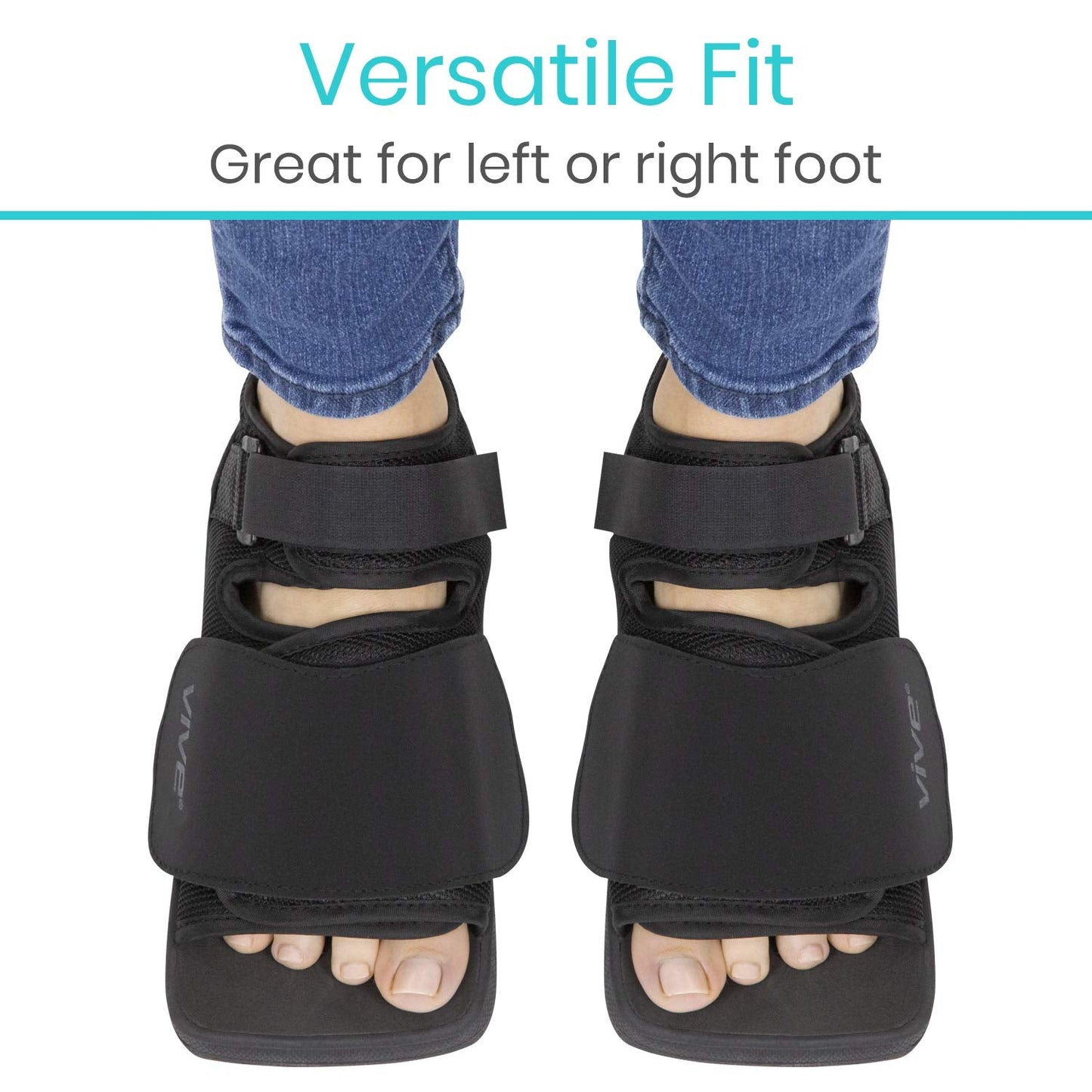 Vive Wedge Post-Op Shoe - Offloading Boot for Heel or Ankle Pain - Medical Foot Recovery for Bone or Soft Tissue Surgery, Fracture, Plantar Fasciitis, Ulcerations, Feet (Large)