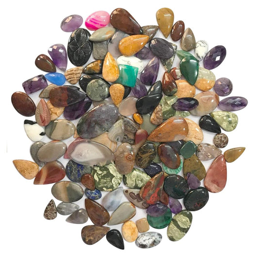 GEMKORA (2 to 3pcs) Natural Mix Gemstones Wholesale Cabochons Lot, Jewelry Making Loose Gemstone, DIY Stones, Wire Wrapping, Reiki, Wikka, Healing Crystals, Bulk Gemstone Deal (100 carats)