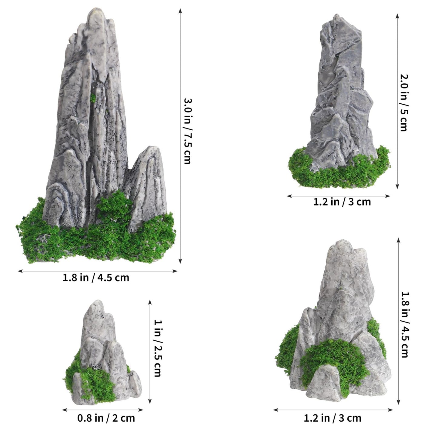 NOLITOY 8pcs Mini Rockery for Bonsai: Zen Garden Accessories Mountain Landscape Figurines for Home Office Displays