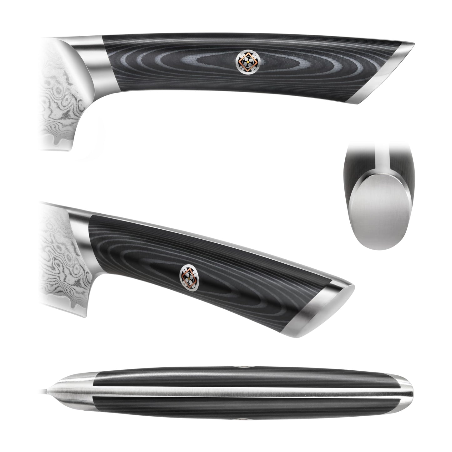 Cangshan KURO Series 6-Inch Chef's Knife with Sheath, High Carbon X-7 Damascus Steel, 504272