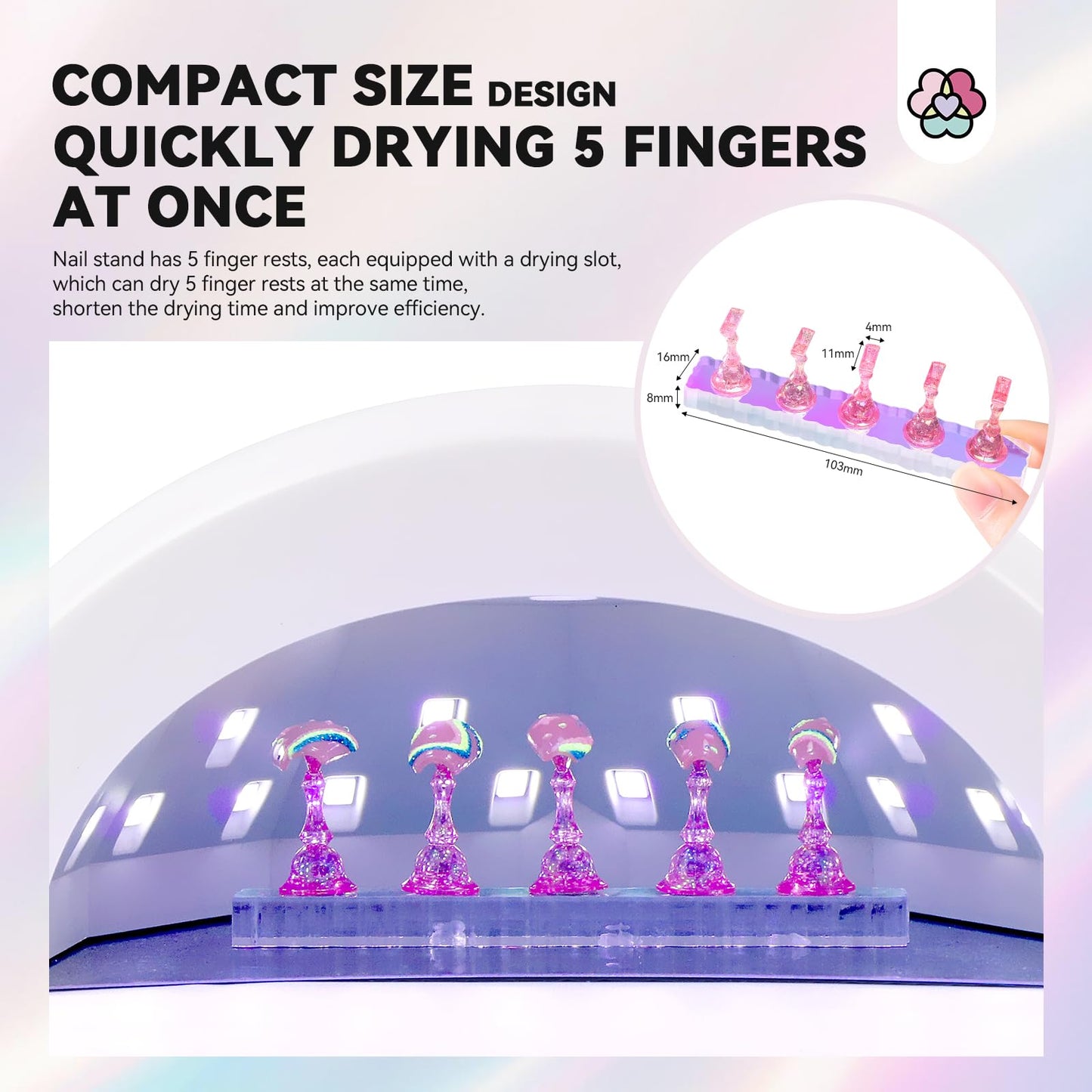 SAVILAND 3 Sets Nail Stand: Strong Magnetic Nail Holder for Painting Nails with Reusable Putty SAVILAND Nail Stand for Press On Nails Display Strong Magnet Fake Nail Holder