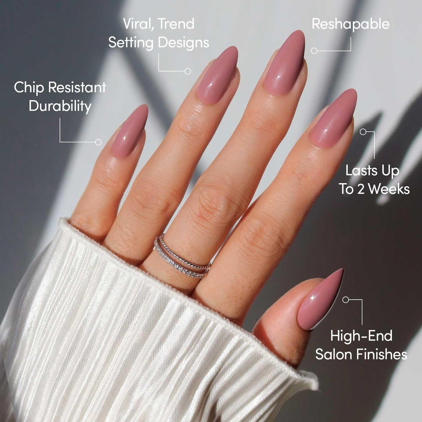 Glamnetic Press-On Nails Bundle - Mauve Wife & Fall Mauve | 2 Muted Purple Fake Nails in Medium Almond & Short Oval | Durable, Salon-Quality Nail Kits
