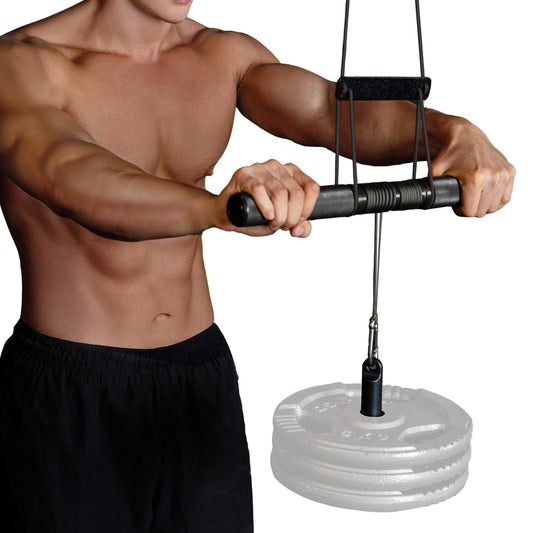 GD Hanging Wrist Roller Forearm Blaster- Forearm Strengthener Exercise Equipment Wrist Trainer for Muscle building and Injury prevention Hand Grip Strength (Hanging Wrist Roller Premium(Rope : Black))