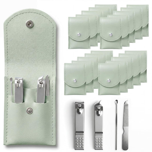 RISESAILS 20-Piece Complete Nail Care Kit, Professional Manicure Set with Stainless Steel Tools for Home Use, Travel & Gifts | Portable Nail Clipper Kit in Gleen Case(Gleen)