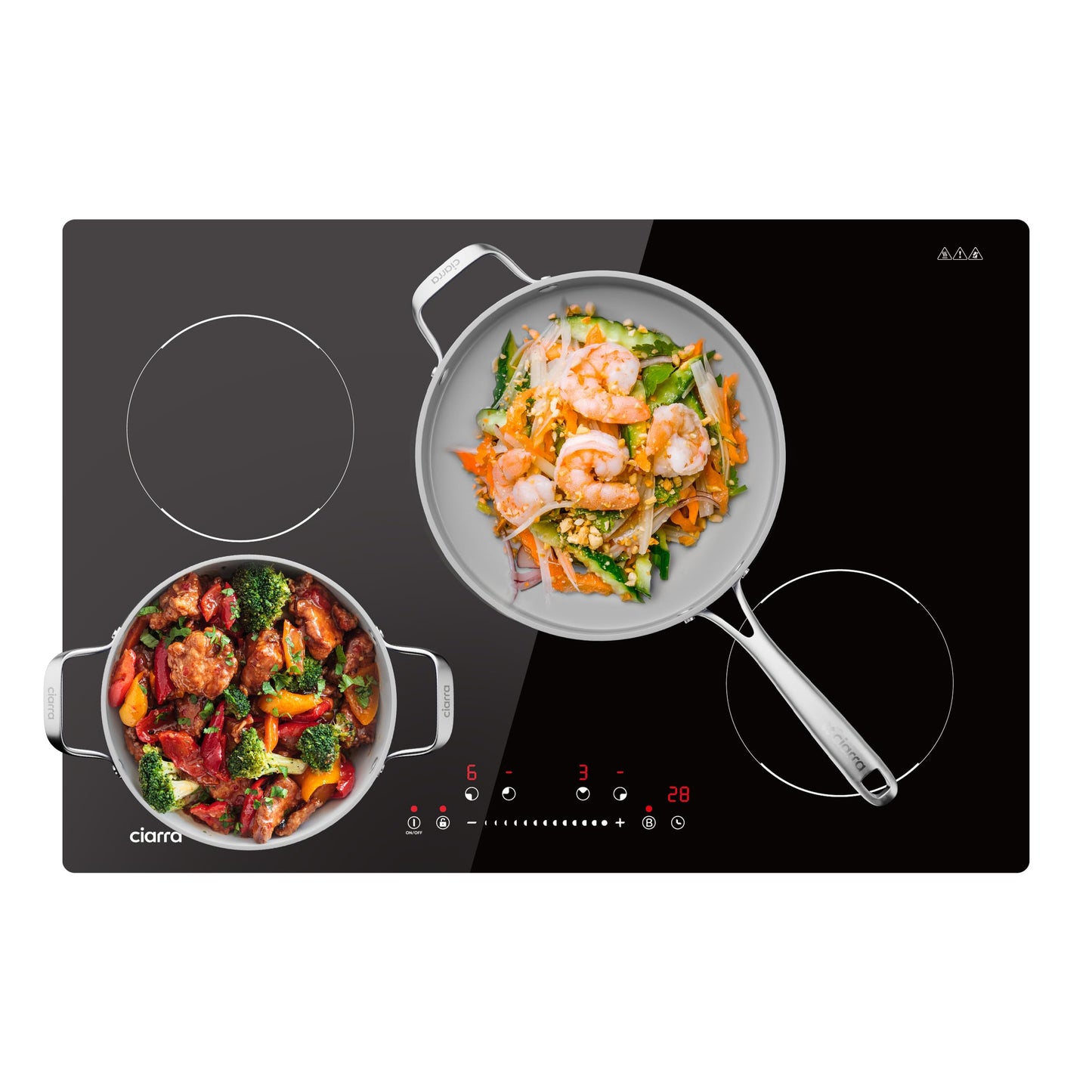 CIARRA 30 inch Induction Cooktop 4 Burners, 8200W Built-in Induction Stovetop with Booster, Timer & Safety Lock