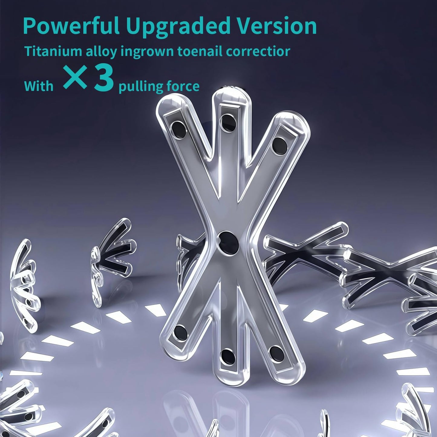 Upgraded Titanium Alloy Ingrown Toenail Corrector with Upgraded 6-Angle Shape,3x Stronger Pull Force,Ingrown Toenail Removal Kit, Ingrown Toenail Treatment for Women and Man