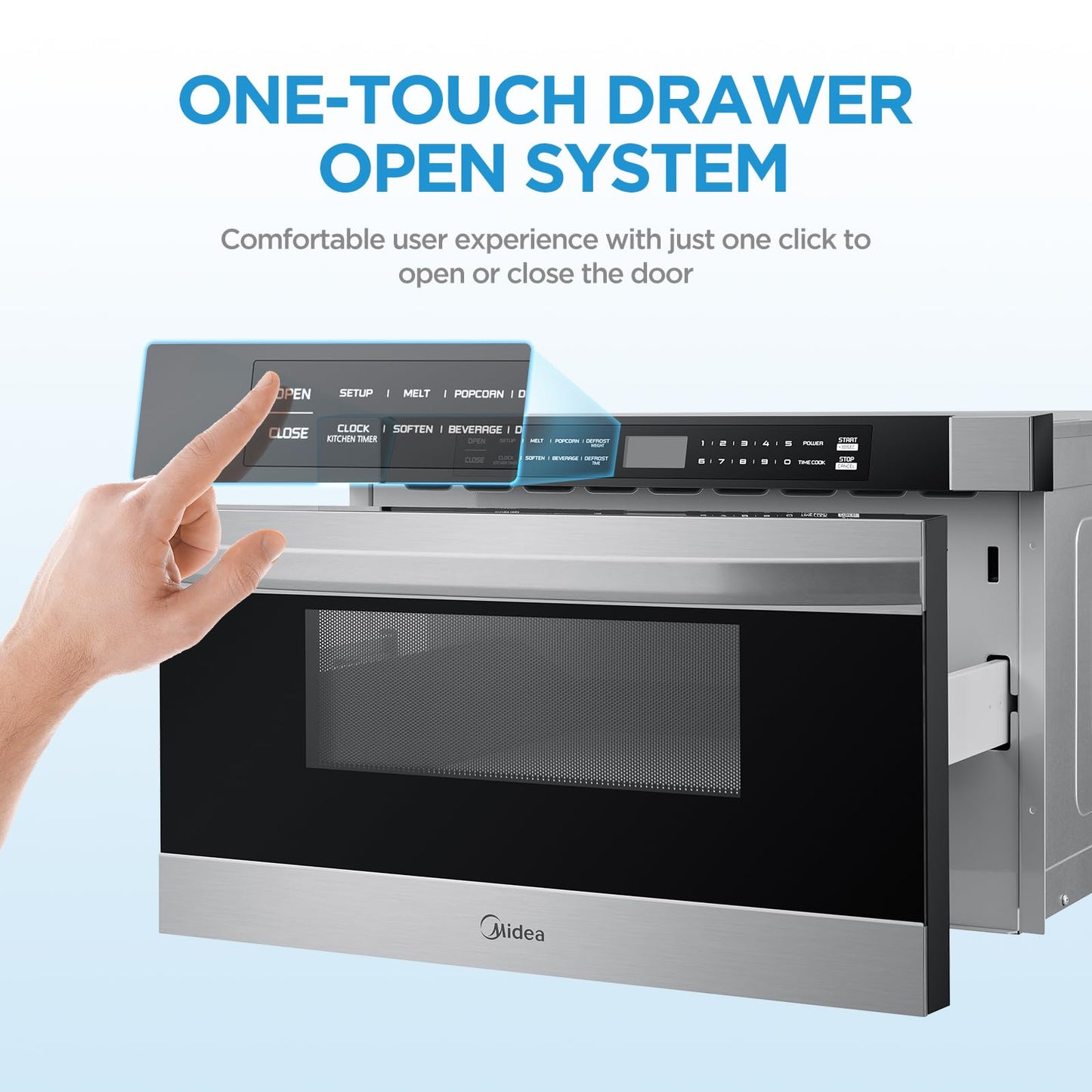 Midea MM12S2ASZ Microwave Oven, 1.2 cu.ft Drawer, Stainless Steel, Child Safety Lock