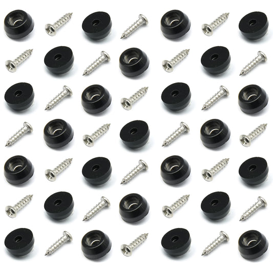 Cutting Board Feet with Stainless Screws, Black Round Non Slip Rubber Feet for Cutting Board, Furnitrue & Electronics, 50 Pack