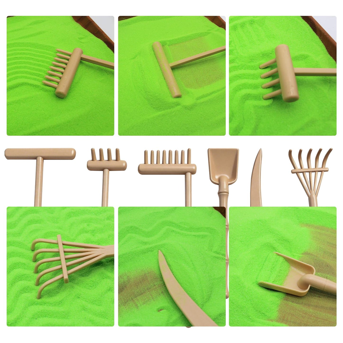 31 Pcs Zen Garden Kit for Desk,Sand Zen Garden Gifts Mini Sandbox Set with Wooden Tray & Rake,Japanese Gift Set for Relaxation, Office Desk Decor