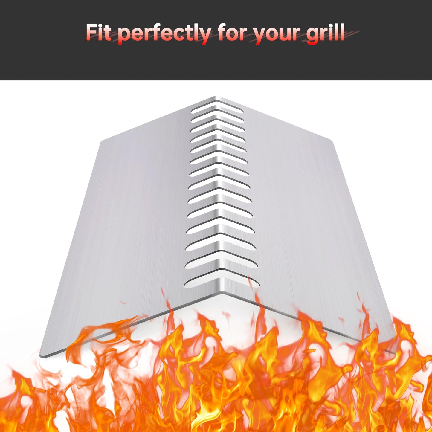 Cozilar 9MM 16517 Grill Grates 16GA Grill Heat Plates for 16631 16520 Bull Grill Replacement Parts, BBQ Bull Brahma 5 Burner 57568, 57569, 57568CE, 57568AGA, 57569CE, 57569AGA, Stainless Steel Grids
