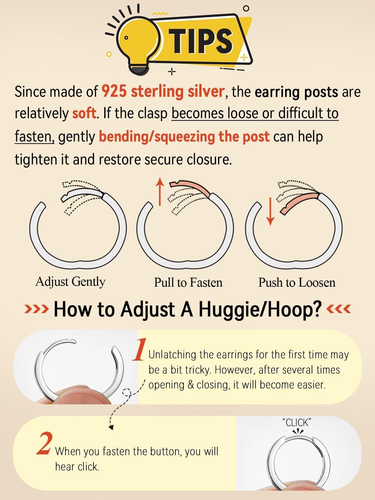 FaithHeart 925 Sterling Silver Huggie Hoop Earrings, Small Silver Hoop Earring for Women, Black Hypoallergenic Cartilage Earrings for Women 8mm