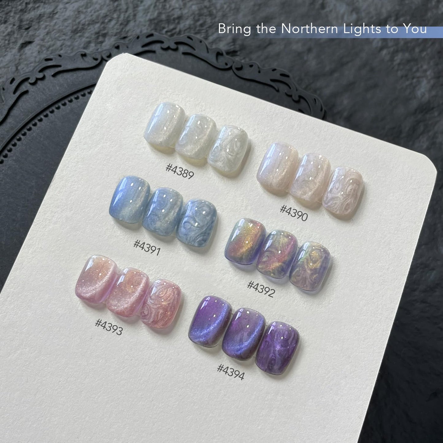 GAOY Pearl Gel Polish Cat Eye Nail Polish Set, 6 Colors Glitter Iridescent Mermaid White Blue Pink Purple with Magnet and Dotting Pen, Holographic Shimmer UV Gel Kit for Nail Art Salon