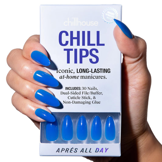 Chillhouse - Chill Tips, Press on Nails Kit - Aprés All Day (Oval) - 30 Nail Shapes & Sizes - Up to 2 Weeks of Wear - Customizable Fit - Reusable - Latina Founded & Women Owned - Beauty & Self Care