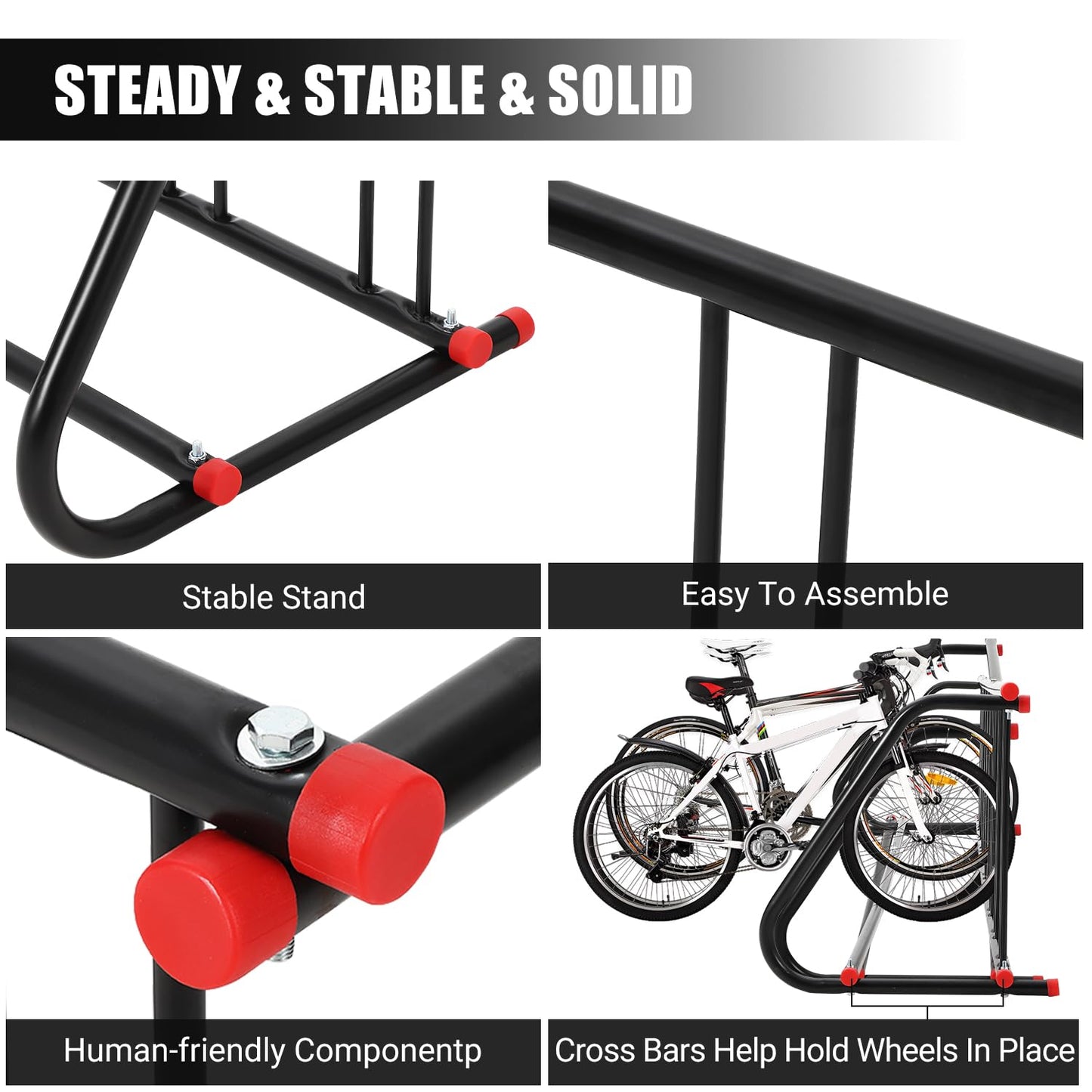 ActiveTrail Commercial Grid Bike Rack - Heavy Duty Metal Floor Bike Stand, Outdoor Bicycle Rack for Garage, School, Outdoor Parking, Bike Shop, 10-Bicycle Capacity (Single & Double Sided)