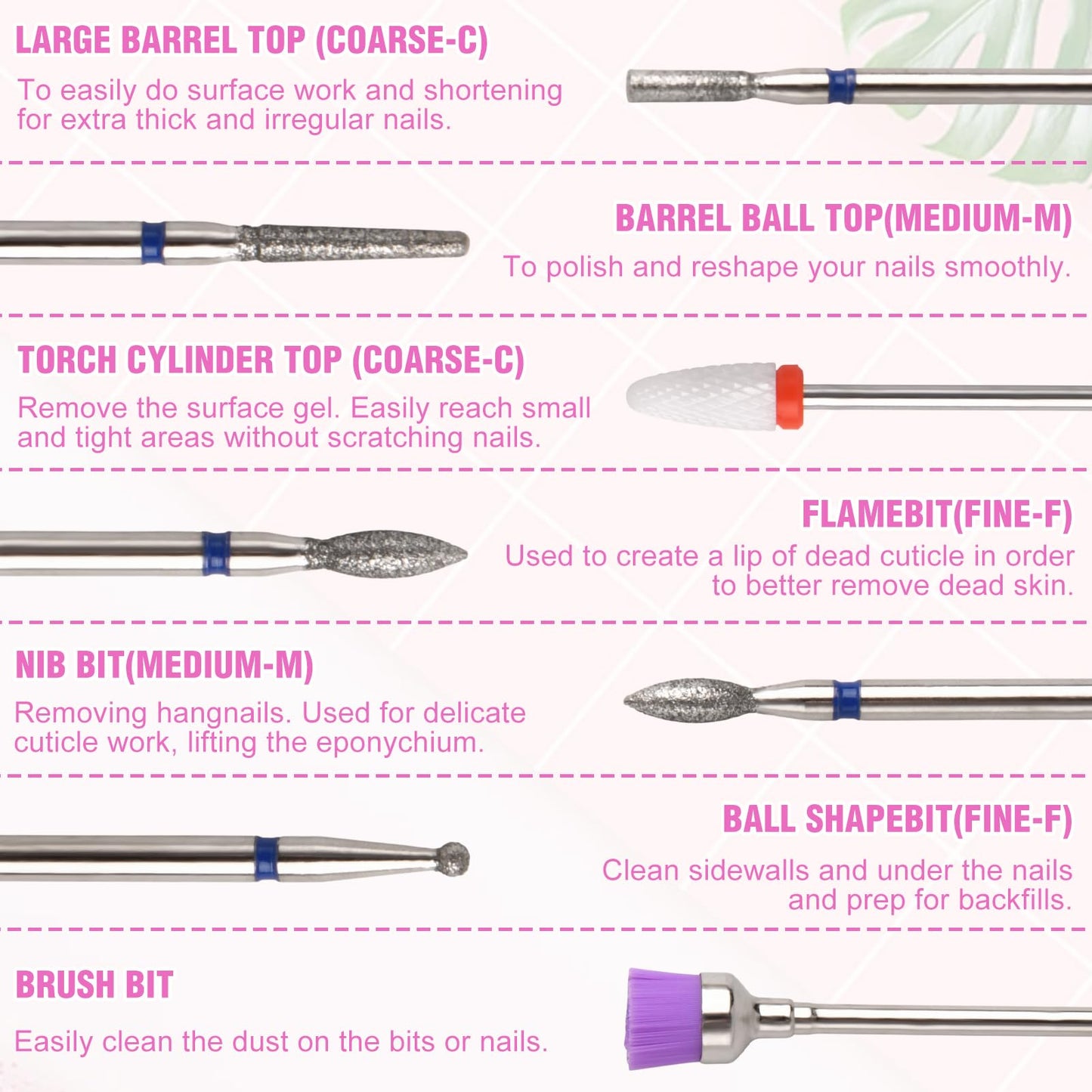 SPEEDWOX 30pcs Nail Drill Bits Set Professional Ceramic Safety Bits Carbide Remover Bits 3/32 Inch Ceramic Nail Drill Bits For Acrylic Gel Dip Powder, Nail Manicure Pedicure, Salon Home