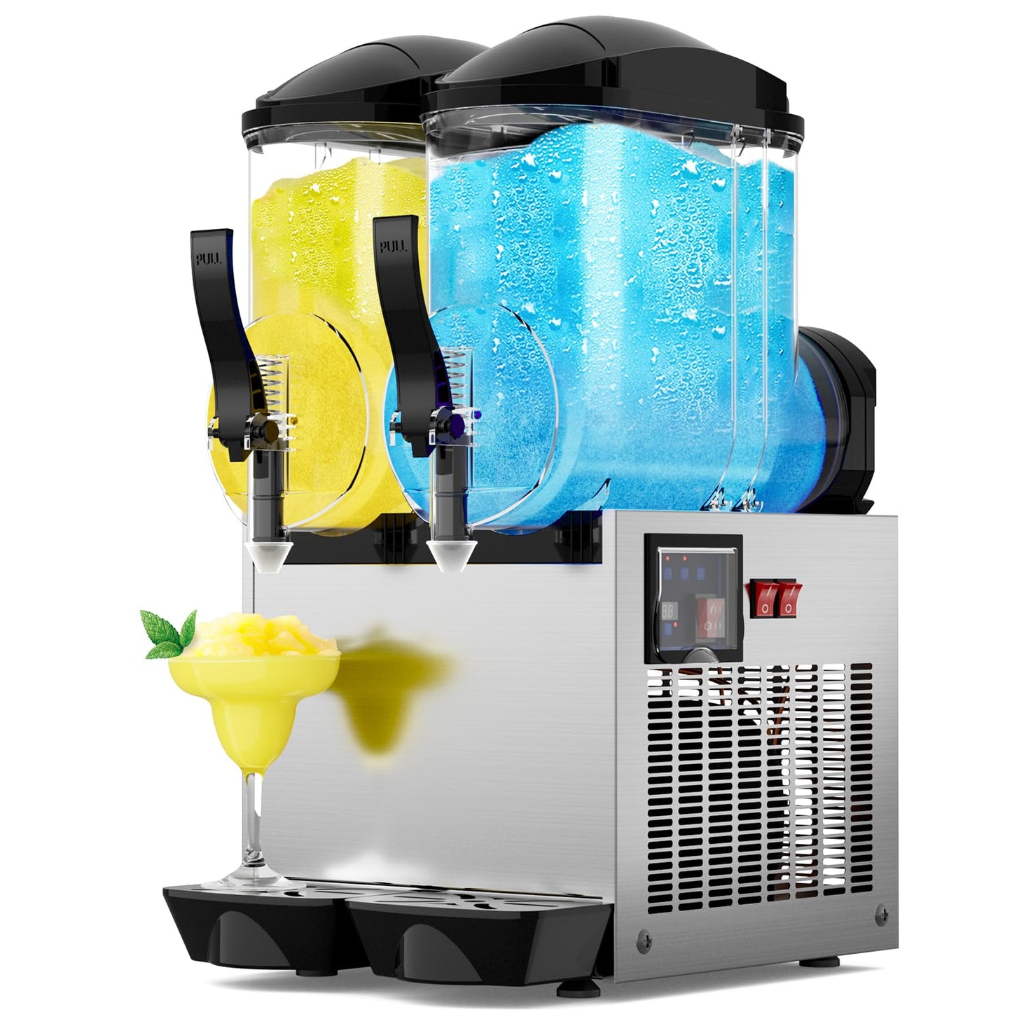 30L 8 Gal Commercial Margarita & Slushy Machine,1100W 110V Frozen Drink Maker Smoothie Machine for Bar,Electric Large Slushie Machine with Self-cleaning Mode,For Alcohol Beverage Cocktail Juice