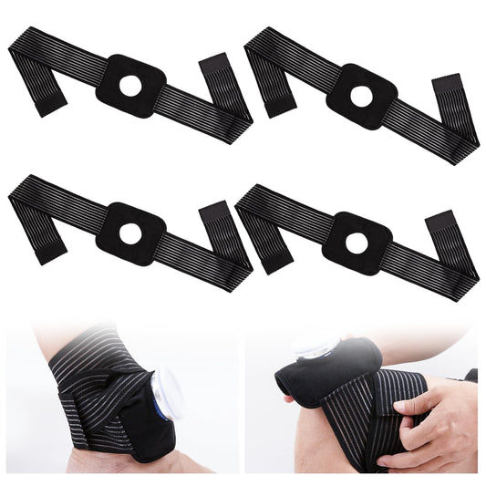 4 Pcs Adjustable Ice Pack Straps with Elastic Belt,Strap Bandage for Ice Bag Hot Cold Therapy,Multipurpose Elastic Ice Bag Wrap Band Ice Belt for Wrists, Arms, Waists, Knees Cold Pack