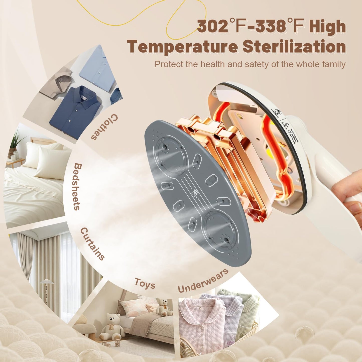 Professional Heavy Duty Full-Size Standing Garment Steamer 25s Fast Heat-up with Rotating Ironing Head 1.6L/54 fl.oz Water Tank, Self-cleaning Function, Foldable Ironing Board, Ironing Gloves