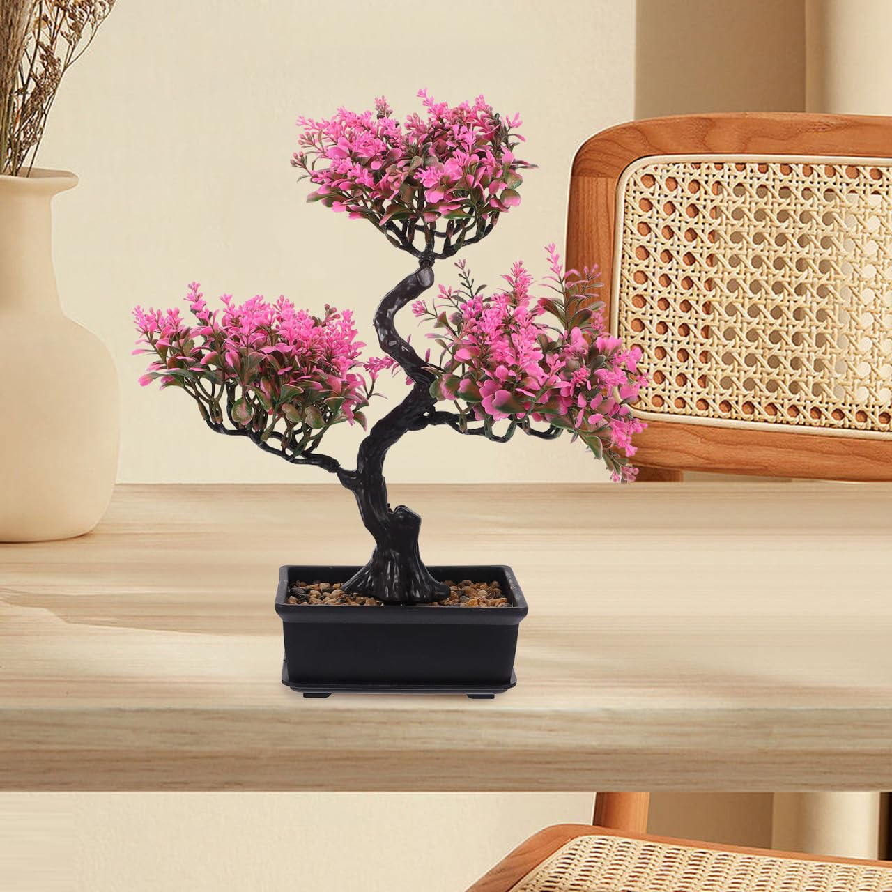 Zerodeko Artificial Bonsai Tree Realistic Faux Potted Plant 14.17X12.59X3.93 Inch Desktop Decor for Home Office Kitchen Maintenance-Free