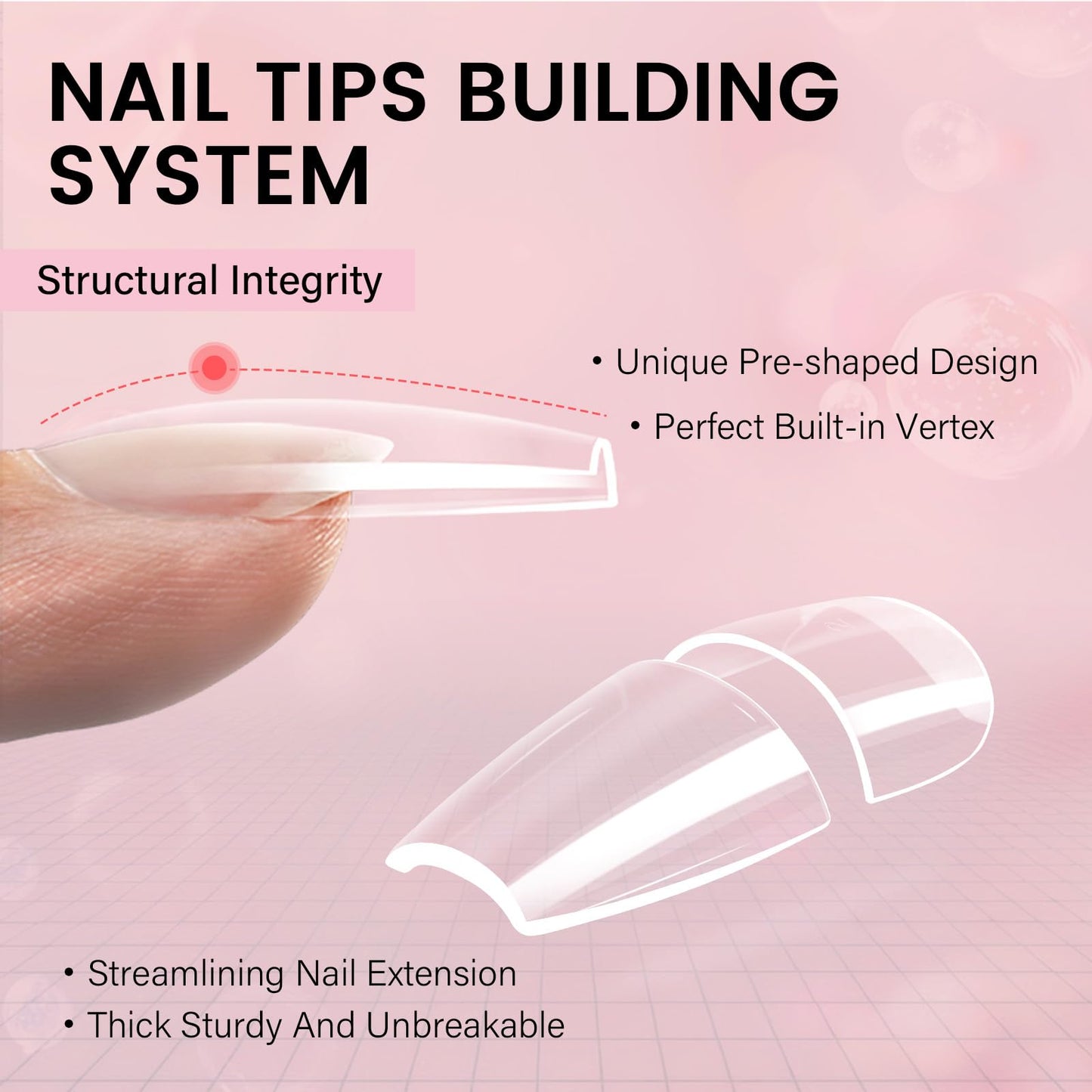 AILLSA Nail Extension Kit Medium Almond Nail Tips 224pcs, Solid Gel Nail Glue 30g for Acrylic Fake Nails, Gel Nail Tips Kit with Nail Lamp for Beginners DIY Home Salon