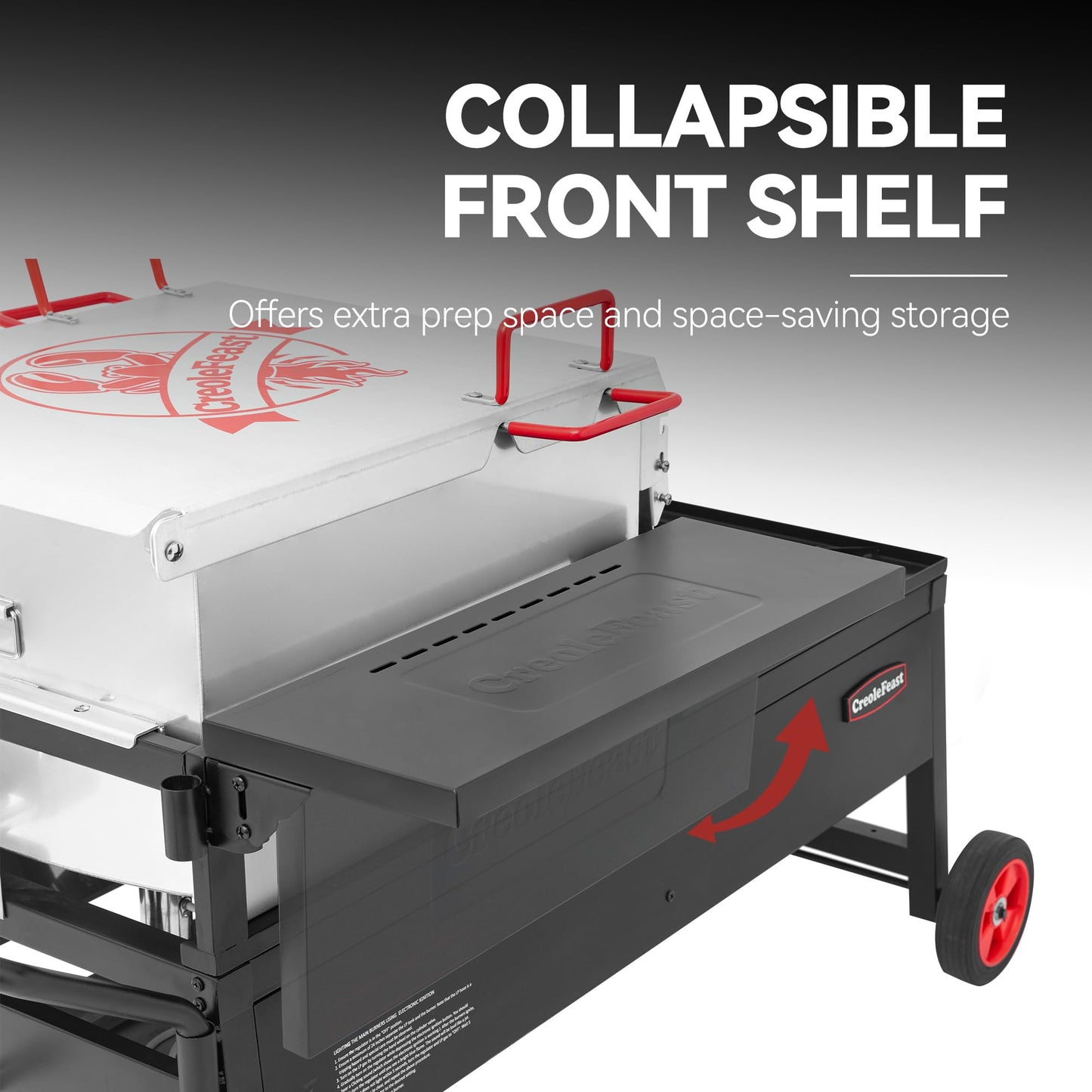 Creole Feast CFT2018-N1 90 Qt Crawfish Boiler and Cooker Combo, 2-Burner Single Sack Propane Gas Seafood Cooker with Stainless Steel Stirring Paddle for Outdoor Backyard Boiling, Silver & Black