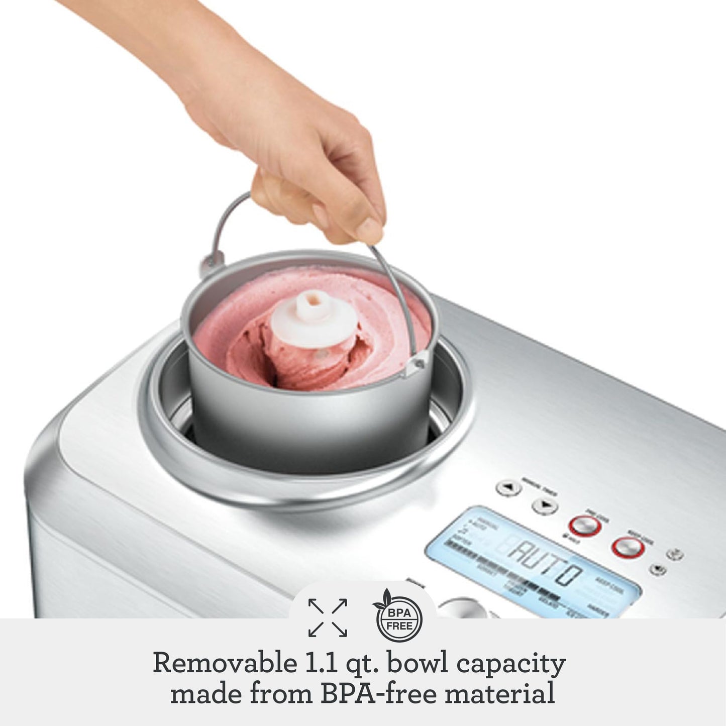 Breville Smart Scoop Ice Cream Maker BCI600XL, Brushed Stainless Steel