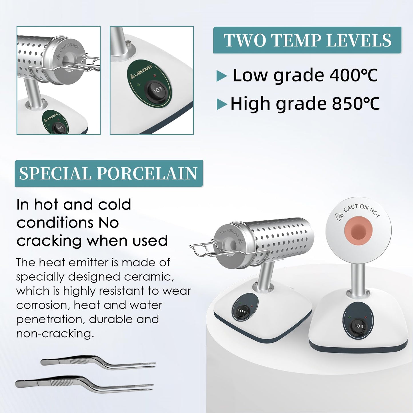 Lab DS-900 Infrared Sterilizer Autoclave Sterilizers Two Adjustable Heating Temperatures 400°C/825°C for Scalpel Needle Inoculating Loop Vaccination Ring,110V 150W