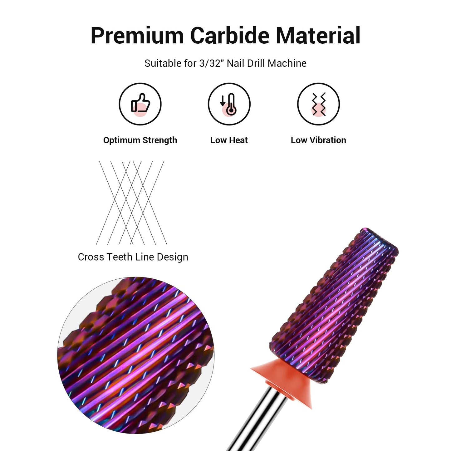MelodySusie Professional 5 in 1 Nail Drill Bits, 3/32'' & MelodySusie Lint Free Nail Wipes for Gel Nail Polish 1050Pcs Absorbent Soft Non-Woven Nail Tech Art Salon Supplies Dip Nail Remover Pads