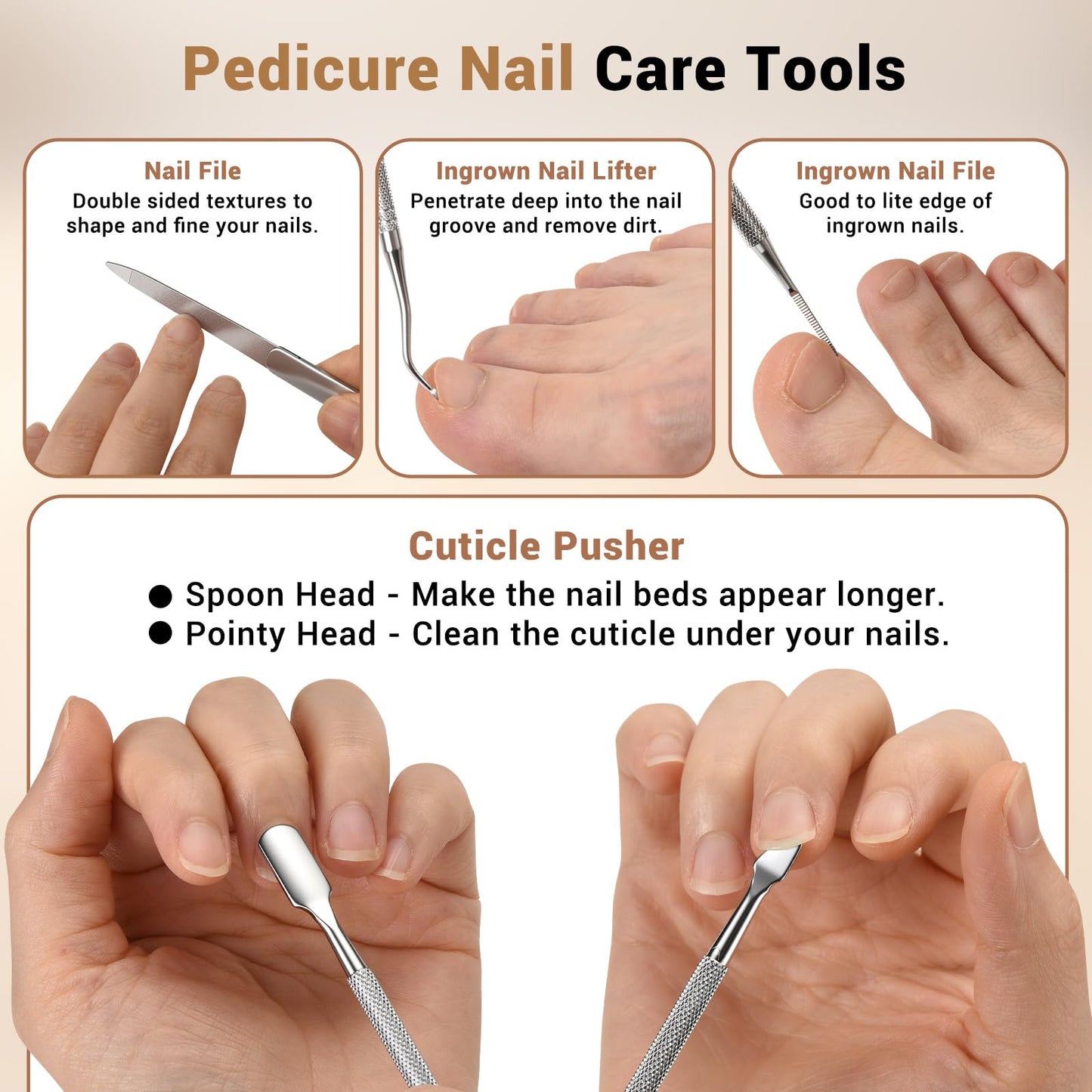 New Huing Toenail Clippers for Seniors, 8-Piece Nail Clippers Set for Thick & Ingrown Toenails, Great Gift for Parents Hunsband Wife, Included Leather Case