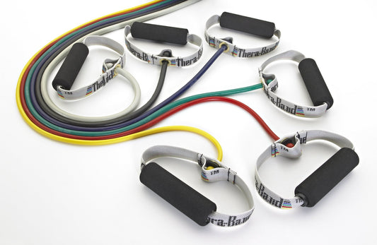 THERABAND Resistance Tubing with Soft Handles, Black, Special Heavy Level, 50" Latex Stretch Resistance Bands for Exercise, Professional Workout Bands for Upper & Lower Body, Color-Coded Levels