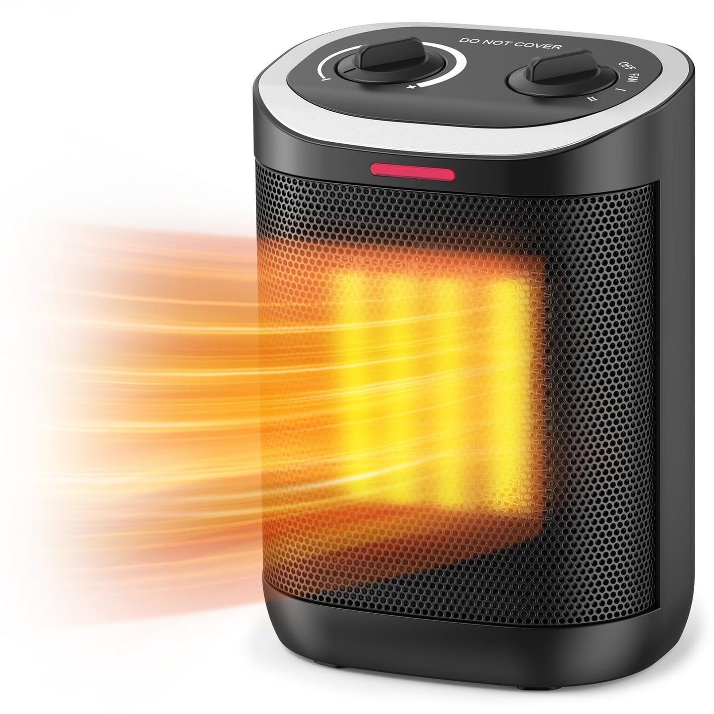 Small Space Heater, Portable 1500W Ceramic Space Heater for Indoor Use, Overheated & Tip-Over Safety Protection, Personal Electric Space Heater with Thermostat for Desk, Office, Home, and Room Use
