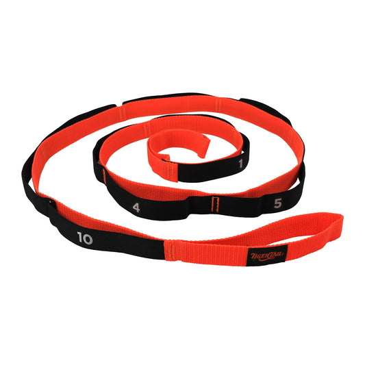Tiger Tail The Stretchy Tiger 80” - Stretch/Yoga Strap with 10 Numbered Loops for Yoga, Physical Therapy, Pilates, & Exercise, Stretching Strap with Loop