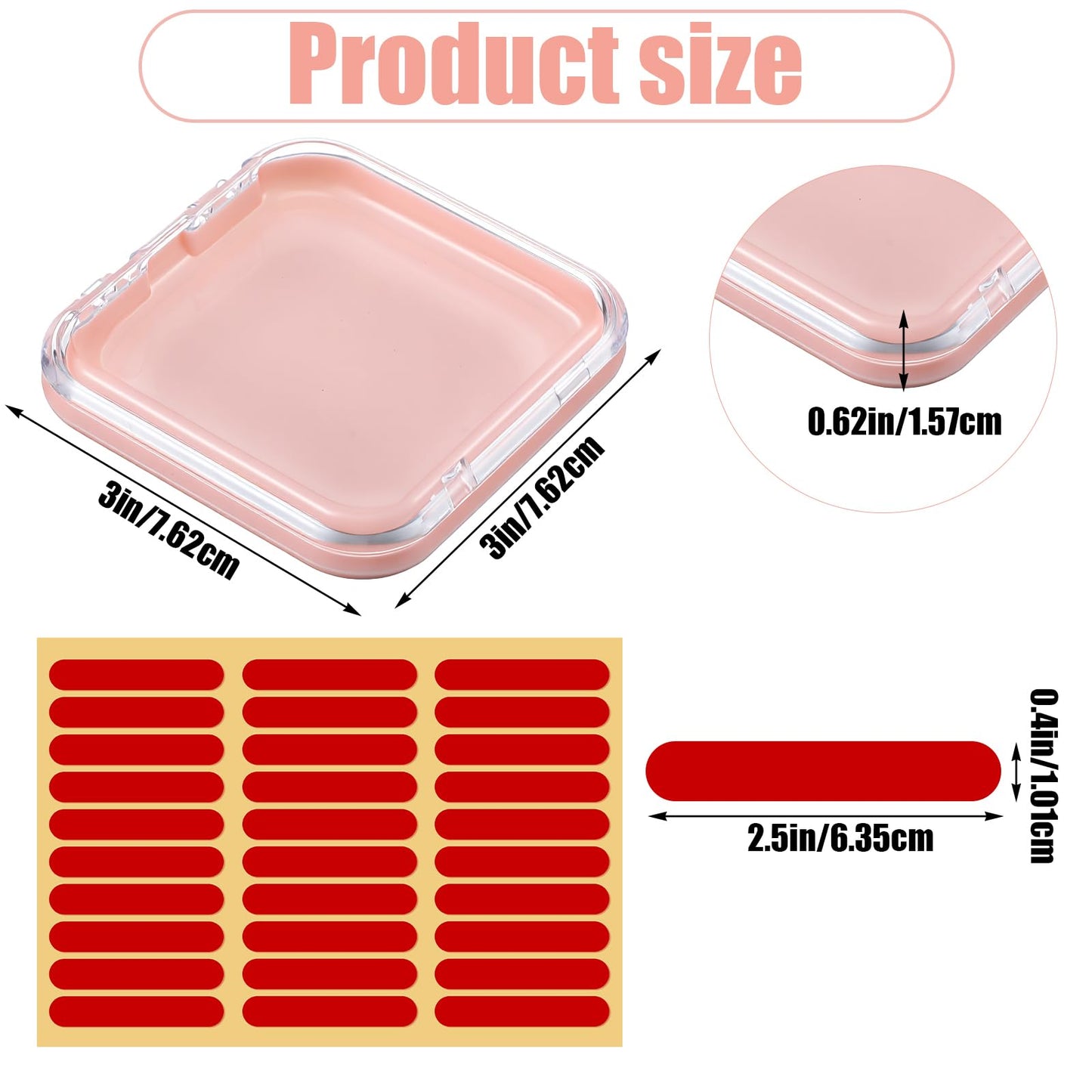 Xaajooio 60 Pcs Press On Nail Packaging Boxes with 180 Adhesive Tapes, 3 X 3 Inch Plastic Display and Storage Case for Nail Art Business Salon Supplies, 4 Colors