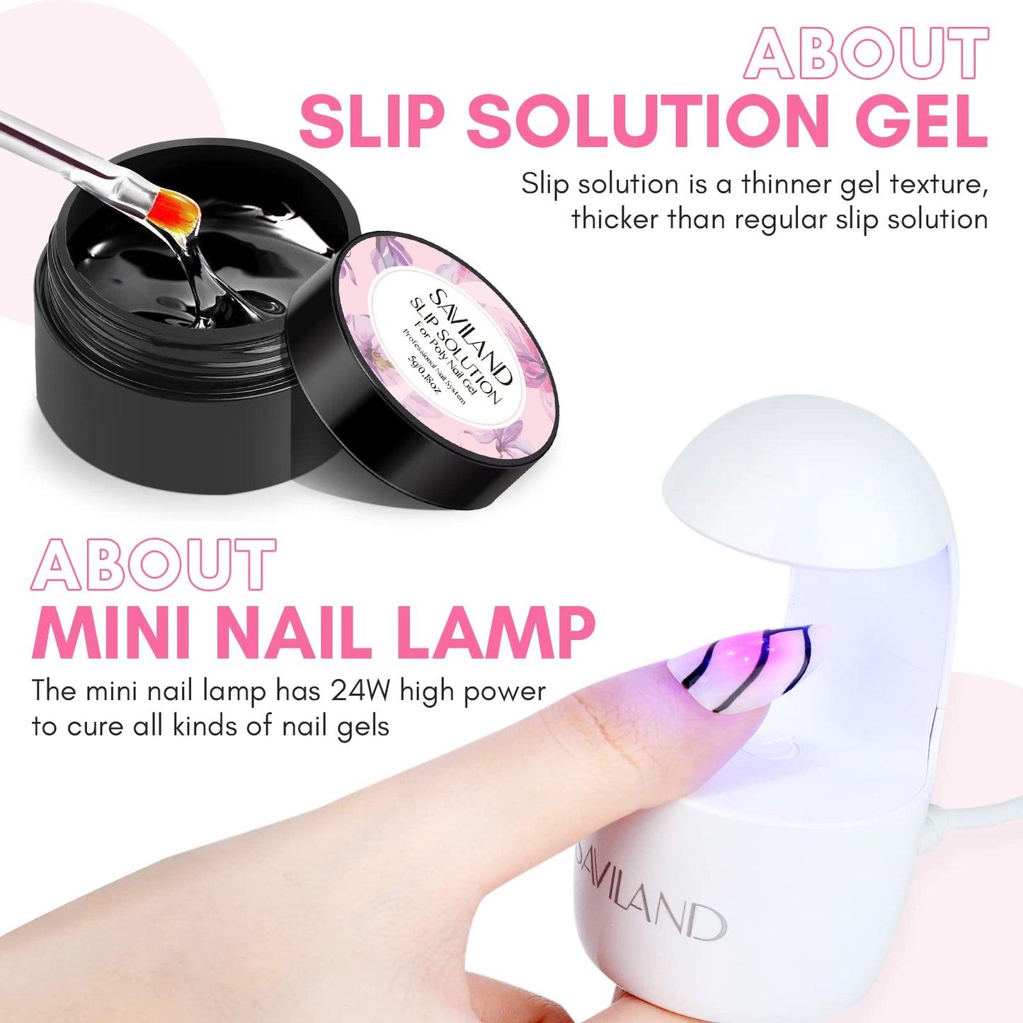 Poly Gel Nail Kit Starter Kit: Saviland 6 Colors Pink Nude Poly Nail Extension Gel Kit with U V Lamp Fast Dry Poly nail gel for Beginners with Everything DIY at Home Gifts for Women