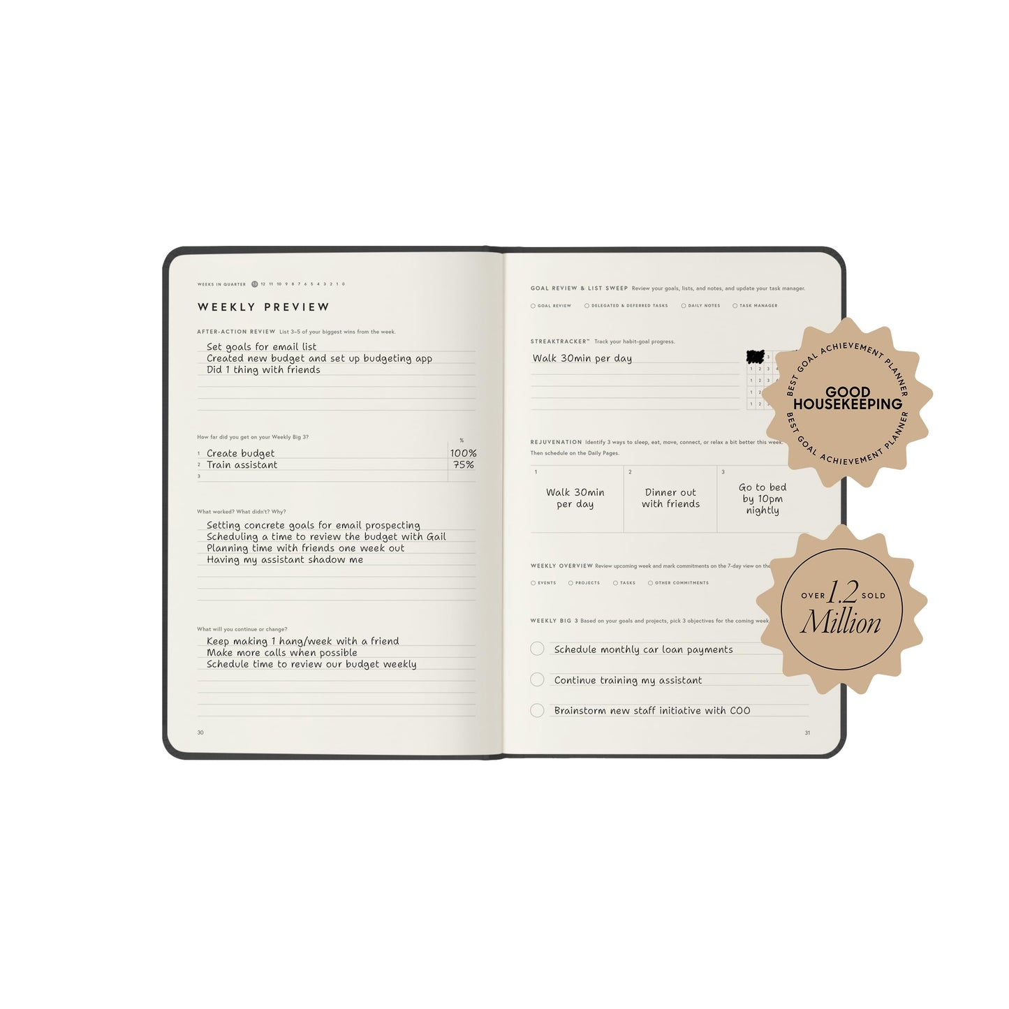 Full Focus Navy Linen Planner by Michael Hyatt - The #1 Daily Planner to Increase Focus, Eliminate Overwhelm, and Achieve Your Biggest Goals - Hardcover