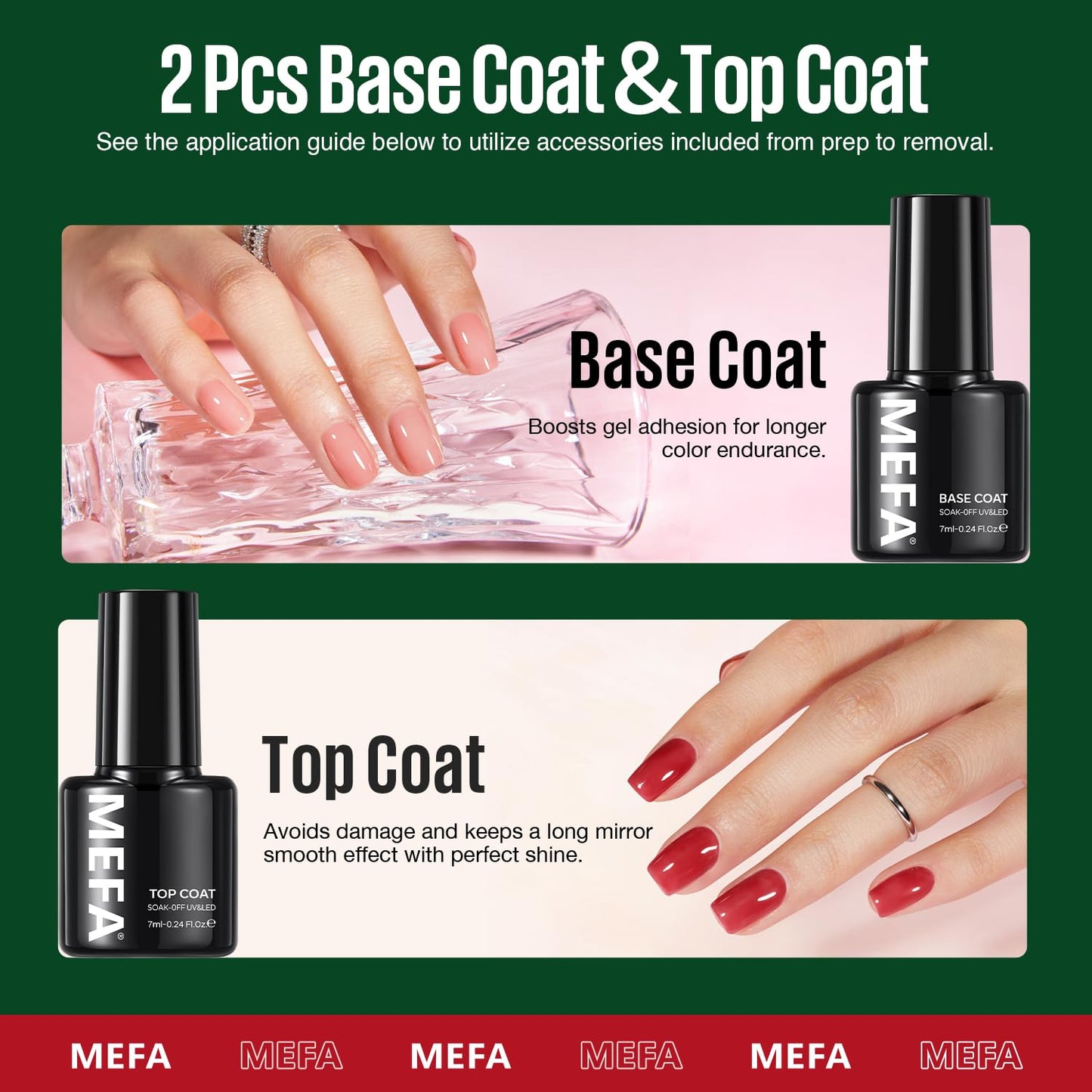 MEFA 19 Pcs Gel Nail Polish Kit with U V Light, 12 Christmas Colors Burgundy Red Dark Green Glitter Gel Polish Winter Silver Gold Sparkle Nail Polish Manicure Soak Off DIY Salon Decorations Gifts