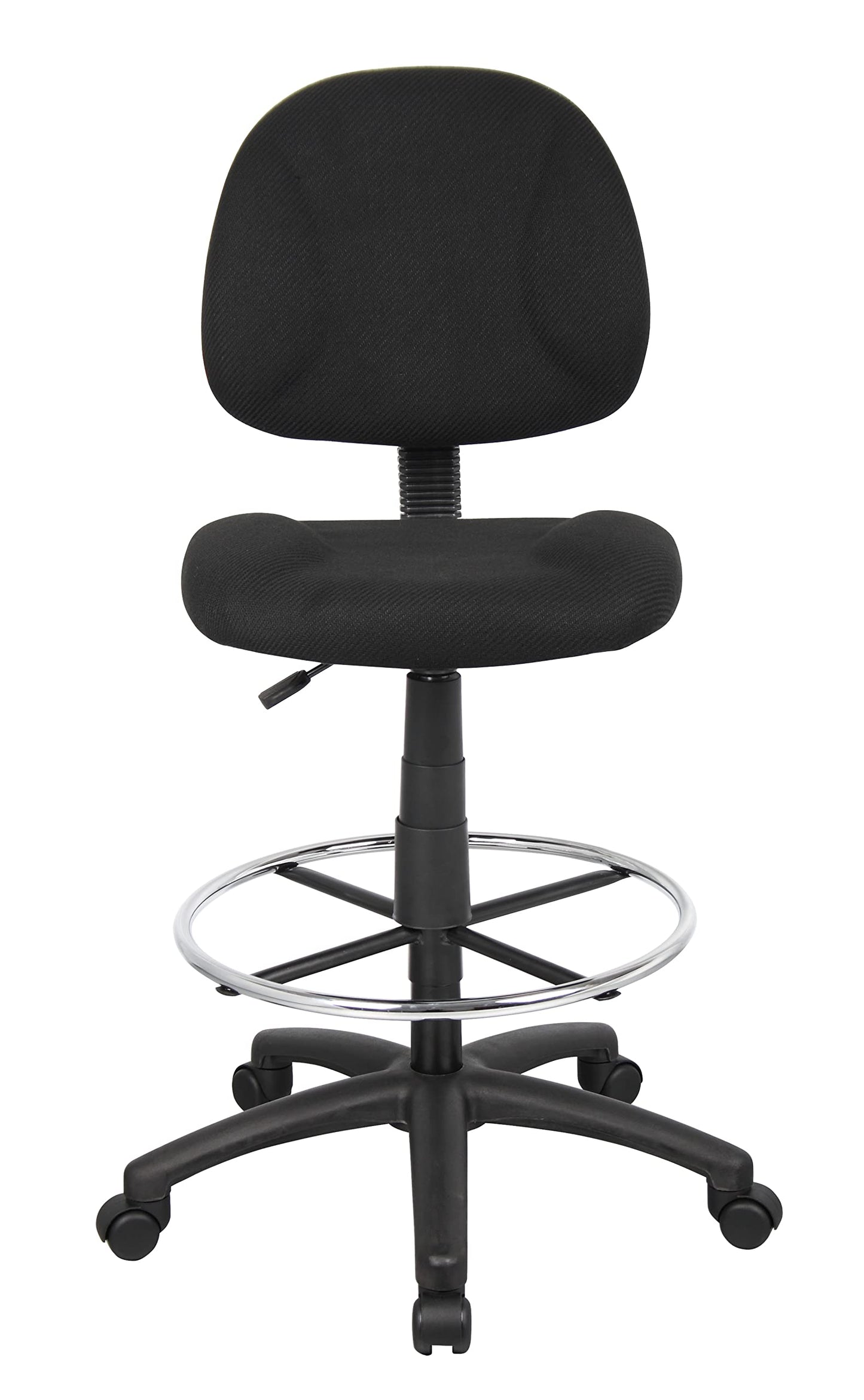 Boss Office Products B1615-BK Ergonomic Works Drafting Chair Without Arms in Black, Mid-Back