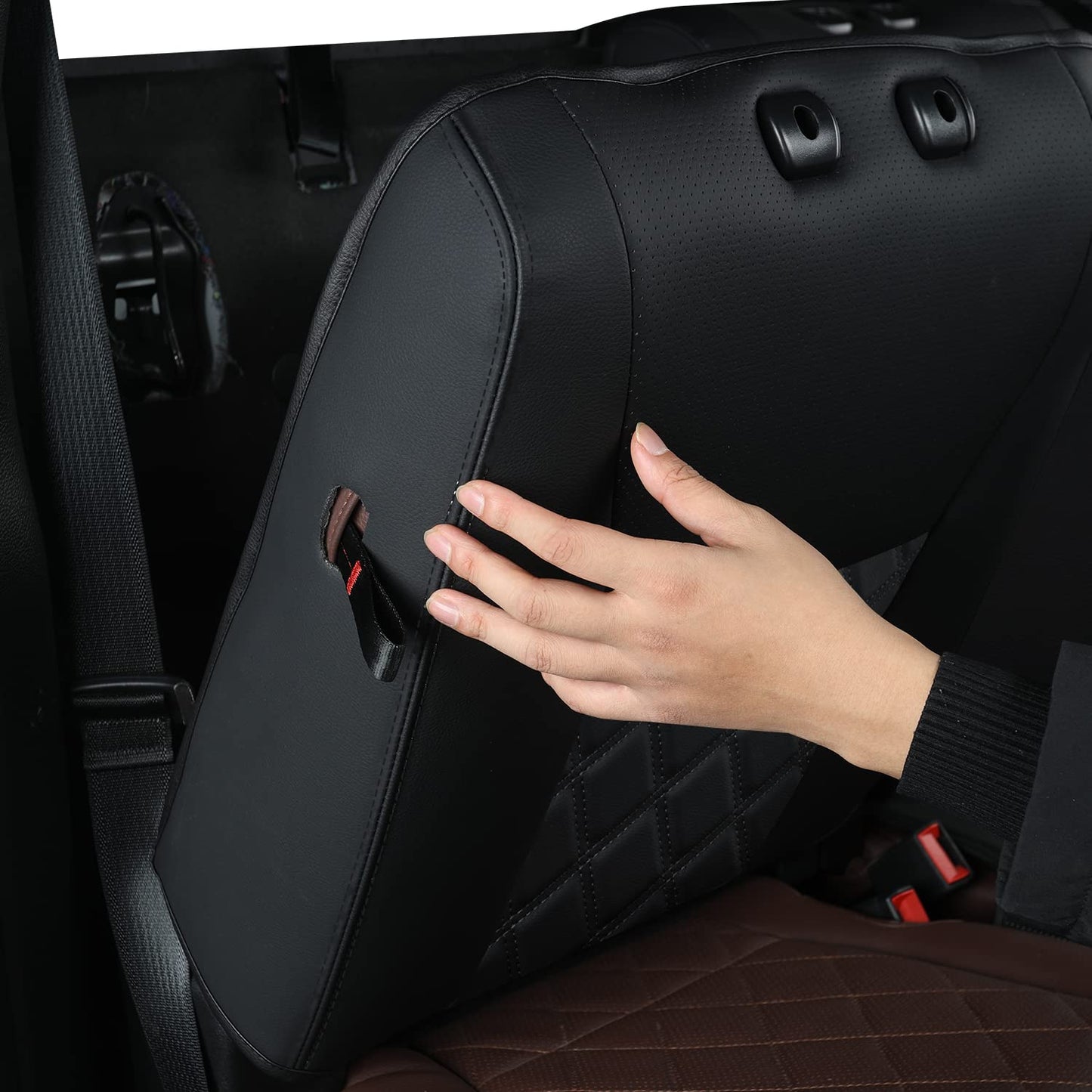 LUCKYMAN CLUB Custom Seat Covers X06-XLT for F150 SuperCrew 2015-2025 Pickup Car Truck, Waterproof Faux Leather, Full Coverage, Also Fit 2017-2025 F250/F350 (Black Full Set)