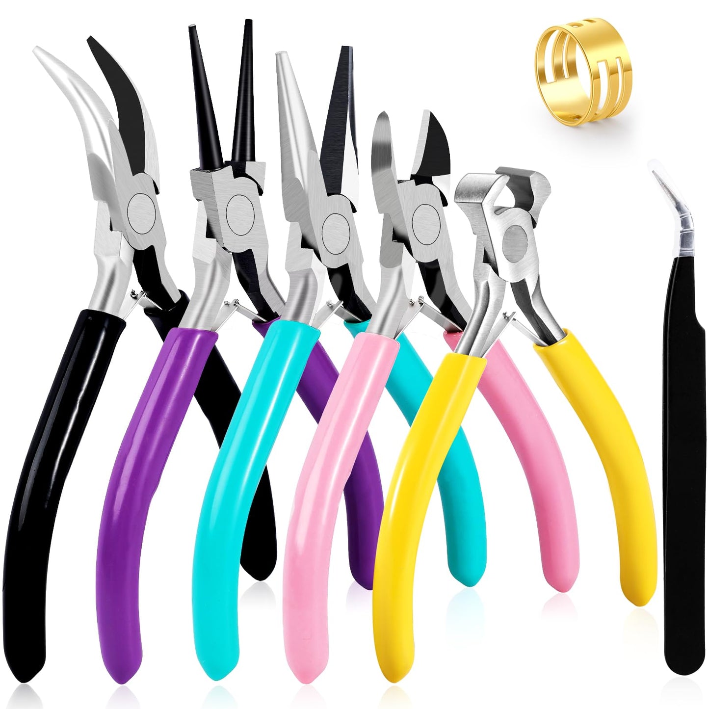 3Pcs Jewelry Pliers Set Jewelry Making Pliers Tools Kit Include Jewelry Making Needle Nose Chain Nose Round Pliers Wire Cutter for Bracelet Beading DIY Craft Jewelry Making Supplies