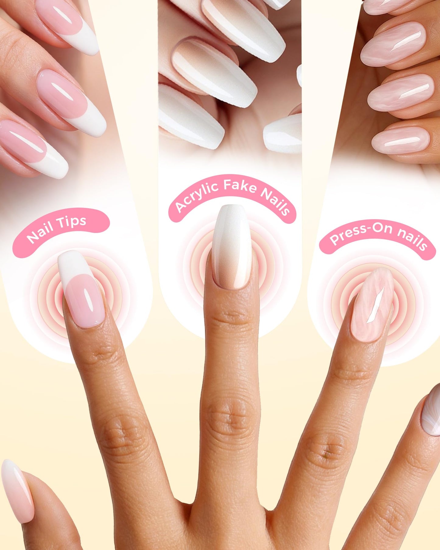 Super Strong Nail Glue for Press Ons, False Nails, Acrylic Nails &Tips [Upgraded Extra Strength Formula] Long-Lasting Hold Fast Bond Brush On Nail Glue(10ml) Quick Drying, Mess-Free & Easy Application