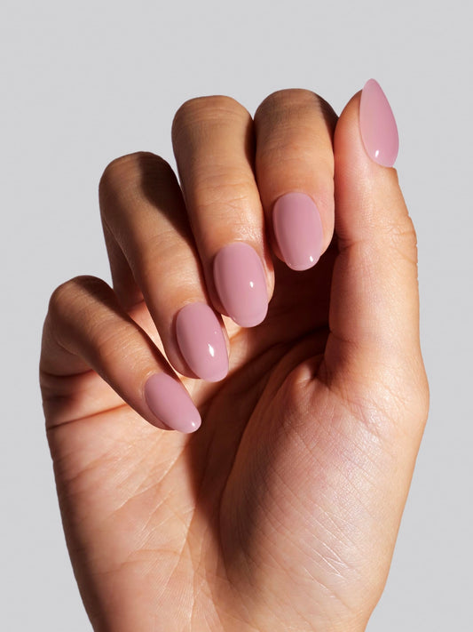 Celebritips Press On Nails - Salon U-ltimate™ | Misty Rose, Extra Short Round Nails, Reusable | 16 sizes - 32 Nails Kit with Glue and Sticky Tabs