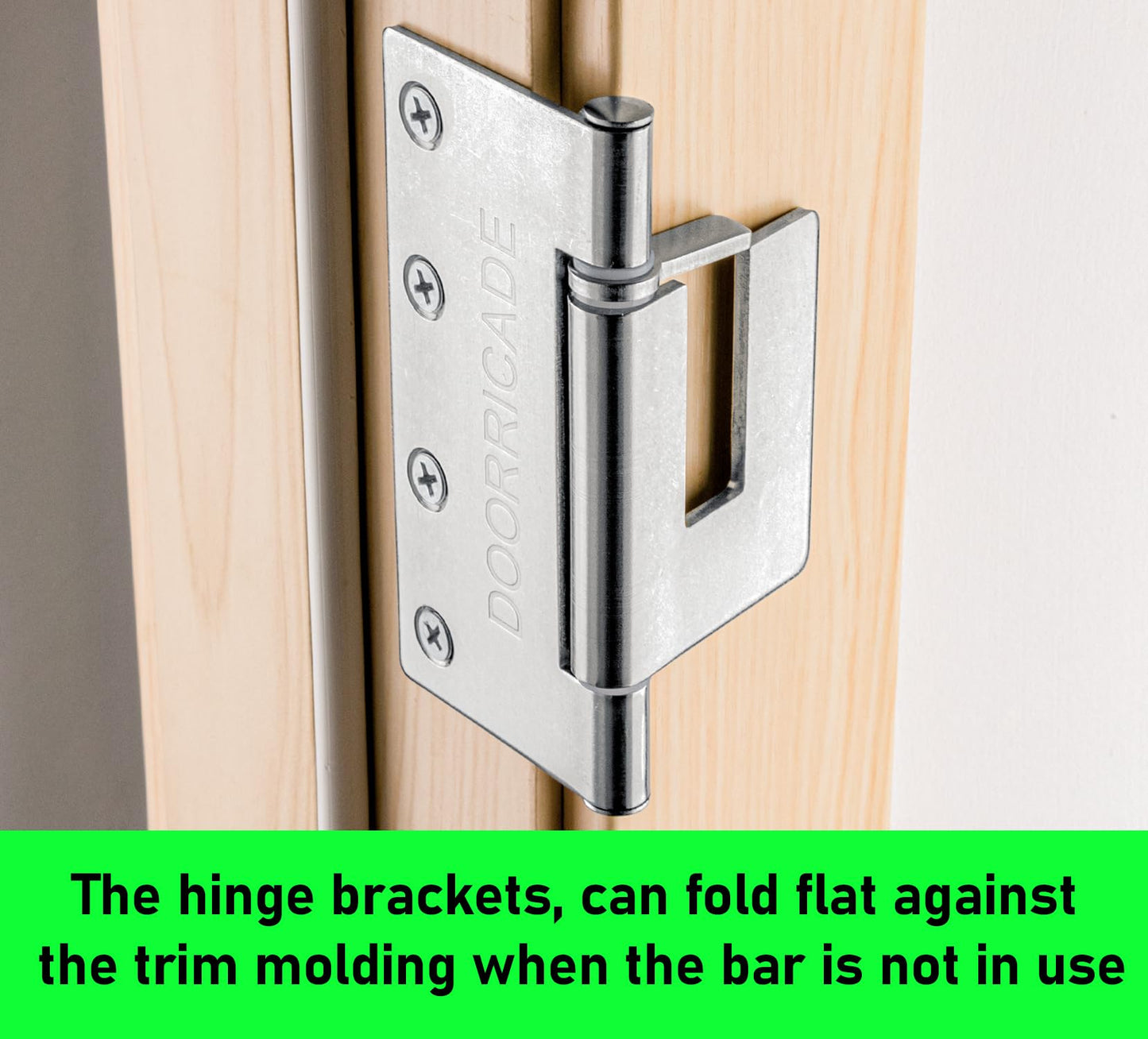 Door Security Bar-by Doorricade-Secure The Entire Width of Your Inward Opening Front Door or Safe Room. fits Doors up to 32" Wide.